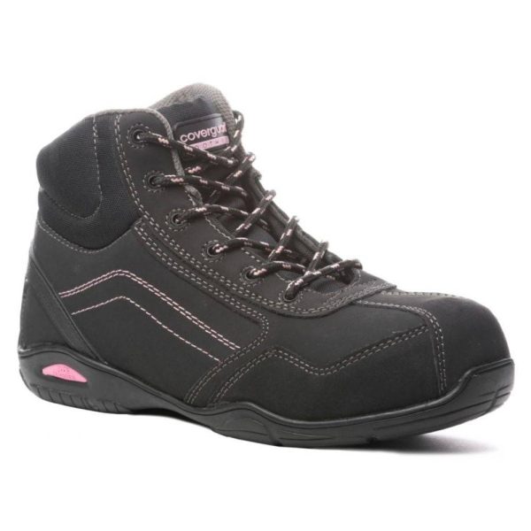 Chaussures de sécurité montantes femme Coverguard Rubis S3 SRA HRO Noir / Rose 39 Chaussures de sécurité montantes femme Coverguard Rubis S3 SRA HRO Noir / Rose 39