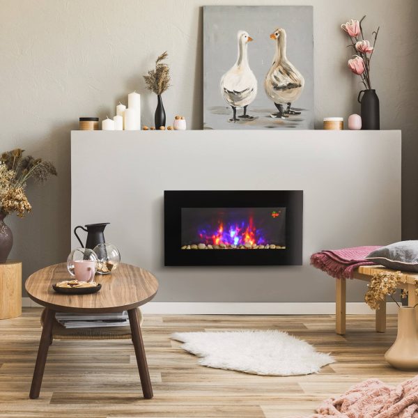 Cheminée électrique murale 2000W avec flammes LED 7 couleurs et télécommande – ComfortXL Outdoor Living Cheminée électrique murale 2000W avec flammes LED 7 couleurs et télécommande – ComfortXL Outdoor Living