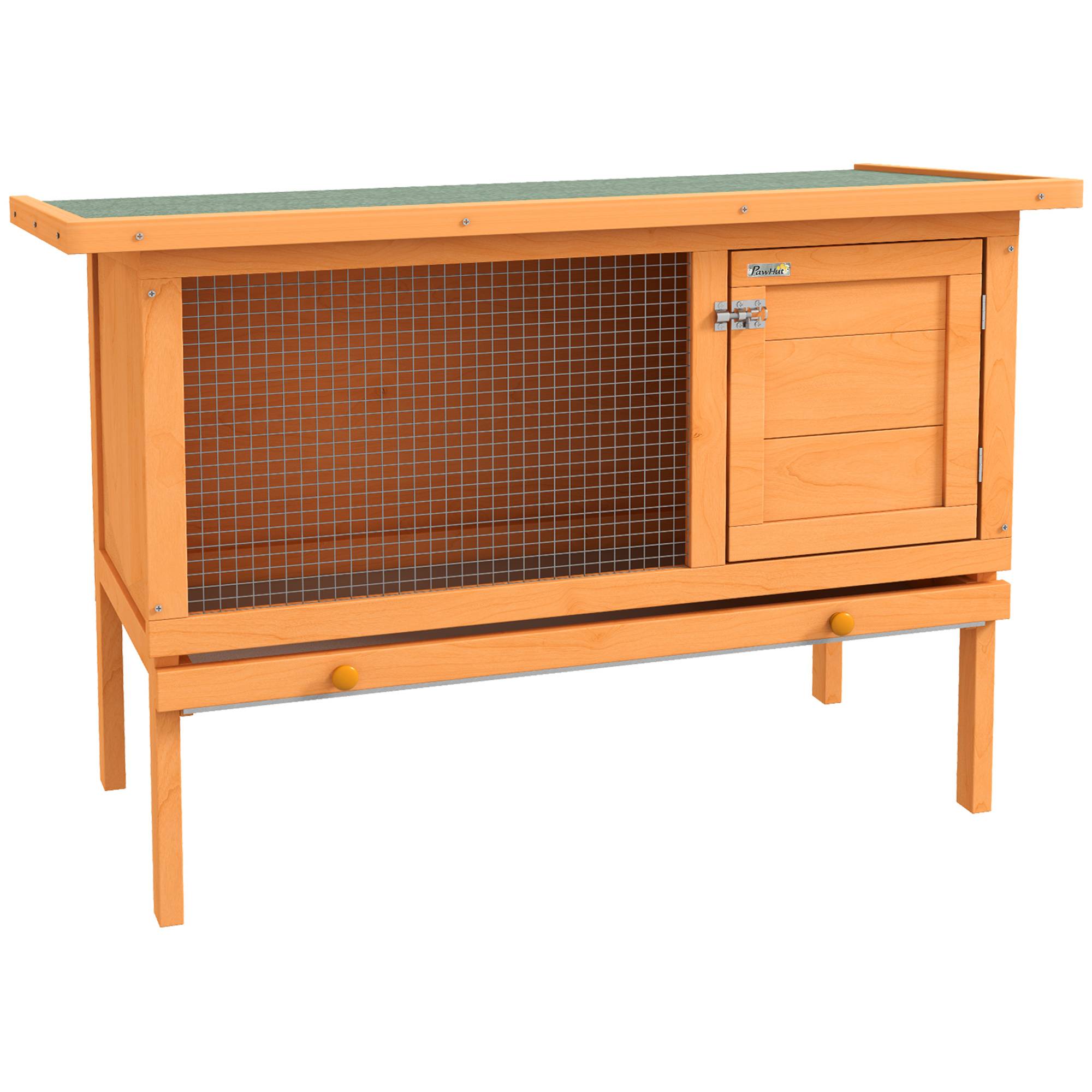 Clapier sur pied bois extérieur intérieur toit ouvrant linoléum bois naturel vert - ComfortXL Outdoor Living