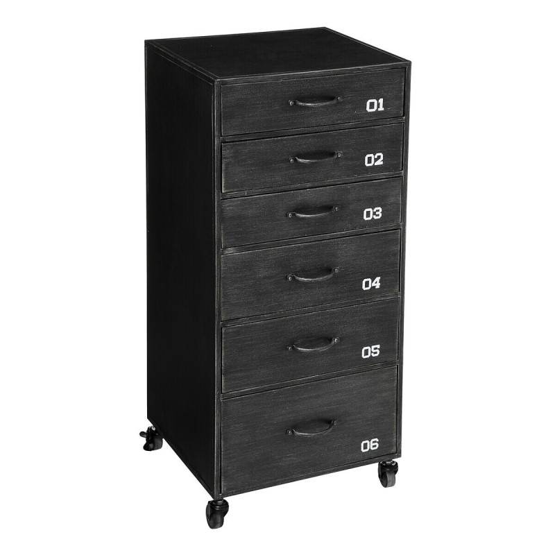 Chiffonnier 6 tiroirs métal noir Sevin Atmosphera