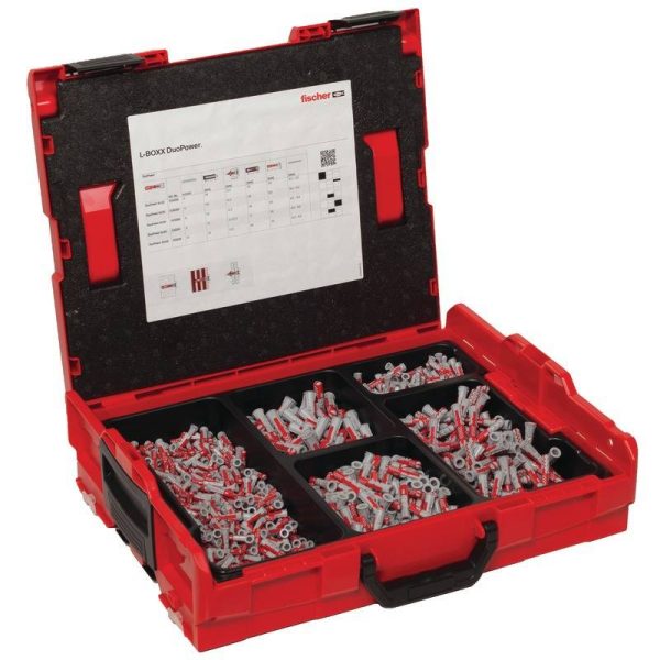 Chevilles FISCHER DUOPOWER sans vis, assortiment 910 chevilles en L-BOXX Chevilles FISCHER DUOPOWER sans vis, assortiment 910 chevilles en L-BOXX