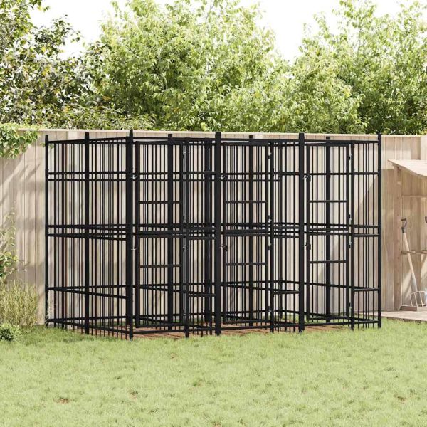 Chenil d’extérieur pour chiens Acier 5,53 m² vidaXL 3097938 Chenil d’extérieur pour chiens Acier 5,53 m² vidaXL 3097938