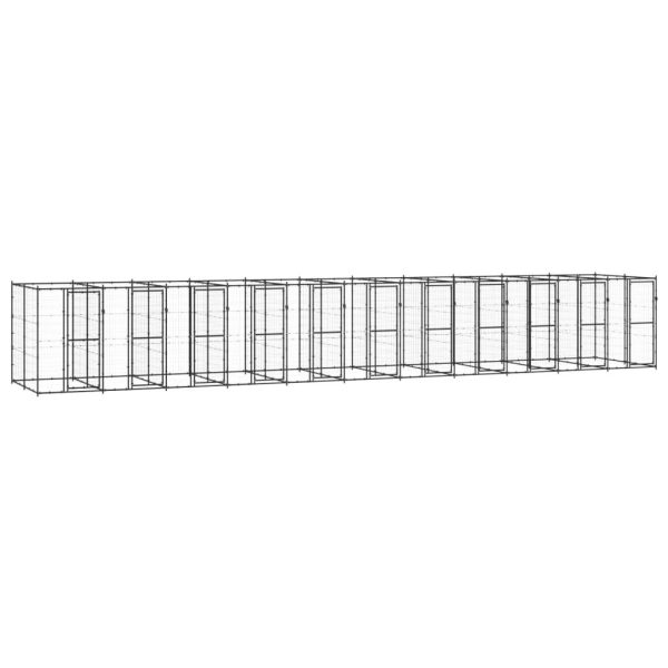 Chenil d’extérieur pour chiens Acier 26,62 m² vidaXL 3082269