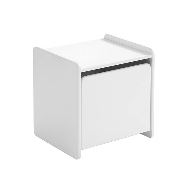 Chevet 1 Porte avec Rebords Blanc – BODHI WHITE Chevet 1 Porte avec Rebords Blanc – BODHI WHITE