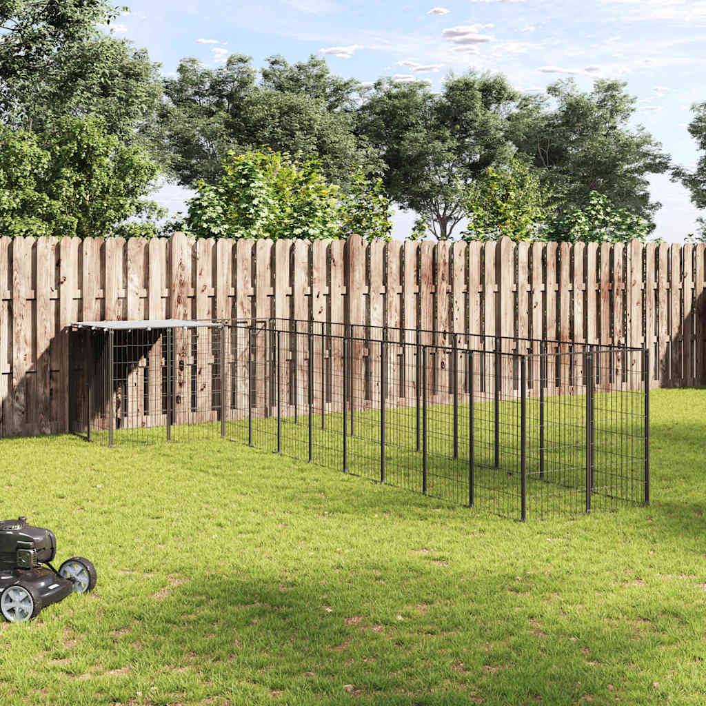 Chenil Noir 7,26 m² Acier vidaXL 3082237