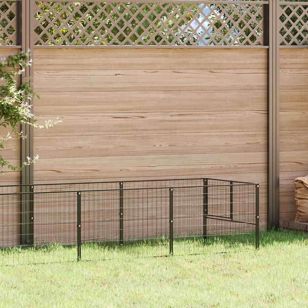 Chenil Noir 6 m² Acier vidaXL 3082096