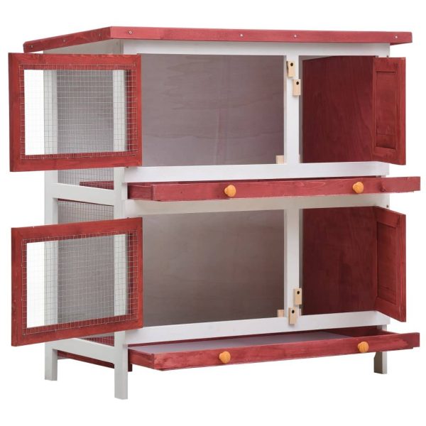 Clapier d’extérieur – Cage d’extérieur 4 portes Rouge Bois rj511 Clapier d’extérieur – Cage d’extérieur 4 portes Rouge Bois rj511