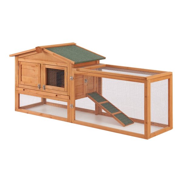 Clapier Oberursel à deux niveaux 68 x 156 x 52 cm sapin naturel Clapier Oberursel à deux niveaux 68 x 156 x 52 cm sapin naturel