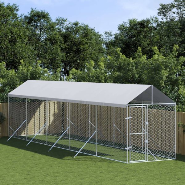 Chenil Extérieur Acier Galvanisé avec Toit de Protection pour Jardin 2x10x2,5 m – ComfortXL Outdoor Living Chenil Extérieur Acier Galvanisé avec Toit de Protection pour Jardin 2x10x2,5 m – ComfortXL Outdoor Living