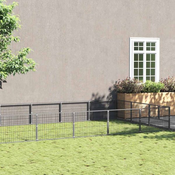 Chenil Argenté 30 m² Acier vidaXL 3082142 Chenil Argenté 30 m² Acier vidaXL 3082142