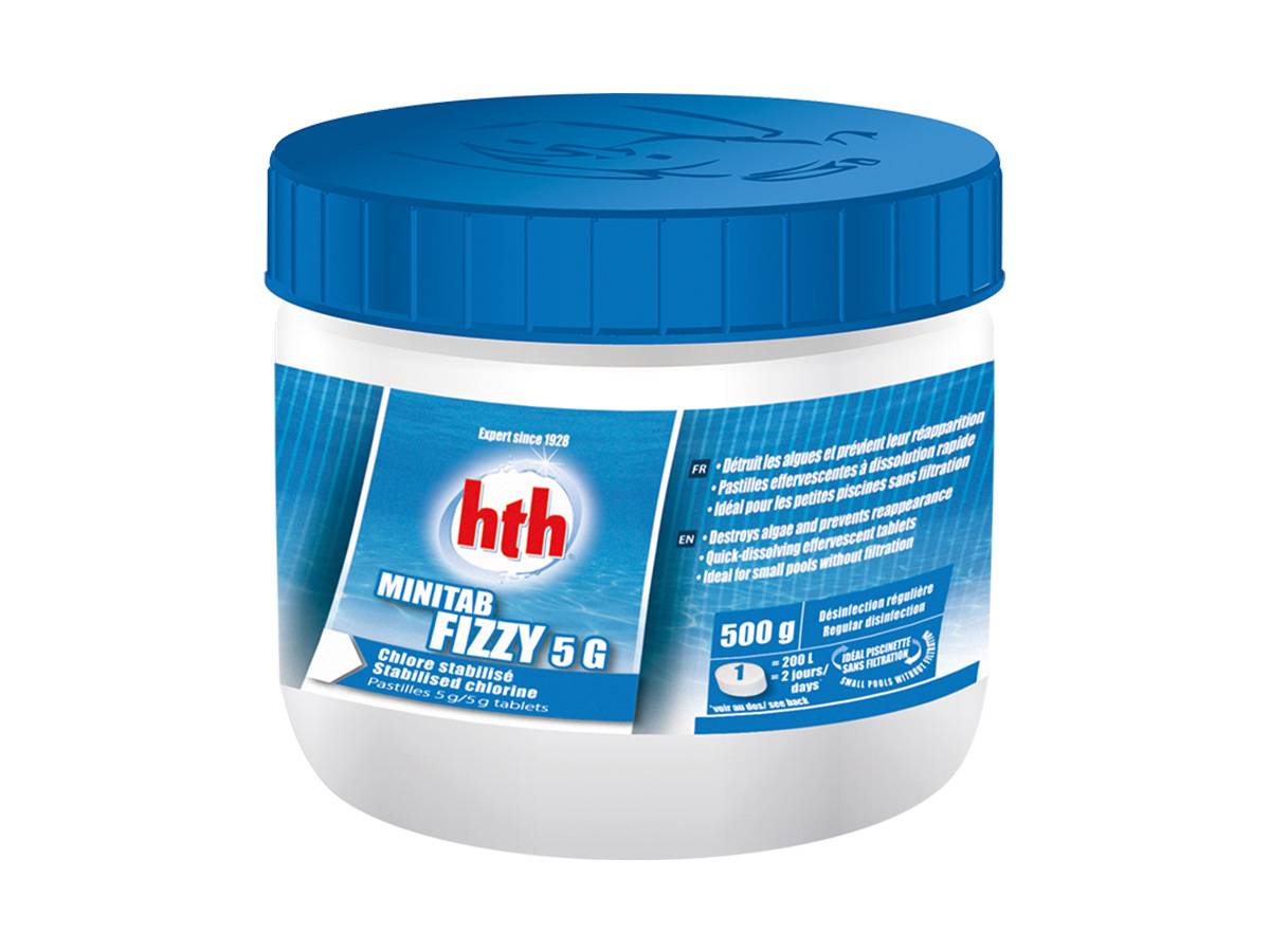Chlore en pastilles effervescentes spécial piscinettes Minitab Fizzy 500 g - HTH