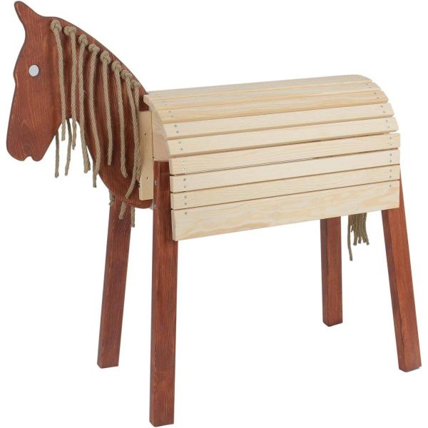 Cheval en Bois Naturel de Jardin – Couleur Marron Écologique Cheval en Bois Naturel de Jardin – Couleur Marron Écologique