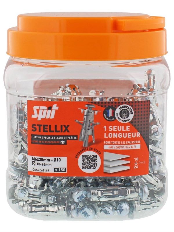 Cheville métallique à vis Stellix – 6 x 35 / 15 M6 + Vis Seau de 150 – SPIT – 060145 Cheville métallique à vis Stellix – 6 x 35 / 15 M6 + Vis Seau de 150 – SPIT – 060145