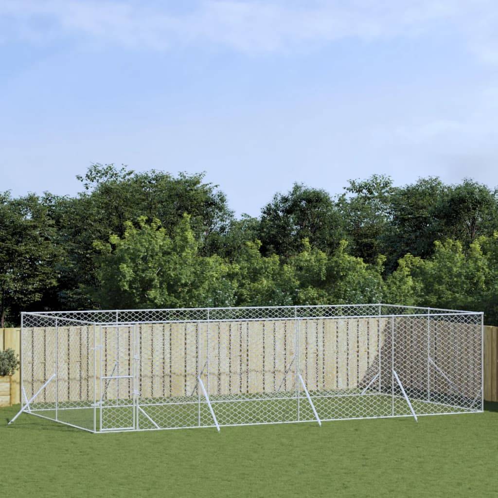 Chenil Extérieur Acier Galvanisé pour Chiens et Animaux Jardin 8x4x2 m – ComfortXL Outdoor Living