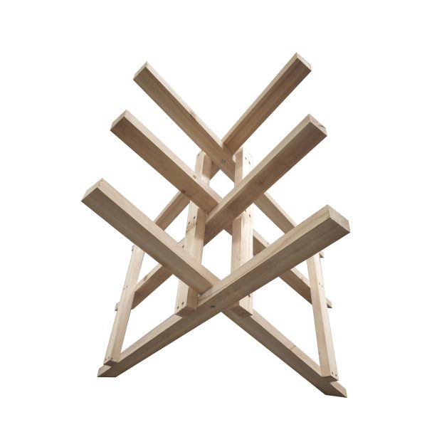 Chevalet en bois WERKAPRO à 3 supports pour sciage de bûches Chevalet en bois WERKAPRO à 3 supports pour sciage de bûches