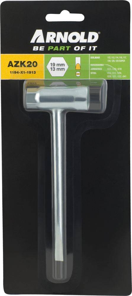 Clé à bougie d'allumage 13 × 19 × 60 mm Arnold
