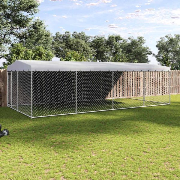 Chenil extérieur avec toit pour chiens 7,6×3,8×2,3 m vidaXL 144937 Chenil extérieur avec toit pour chiens 7,6×3,8×2,3 m vidaXL 144937