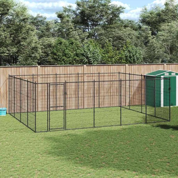 Chenil d’extérieur pour chiens Acier 24,2 m² vidaXL 3082314
