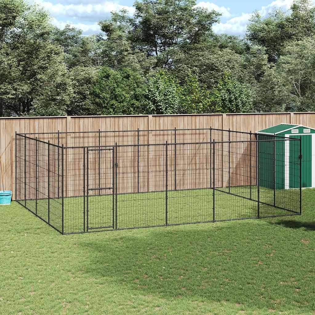 Chenil d'extérieur pour chiens Acier 24,2 m² vidaXL 3082314