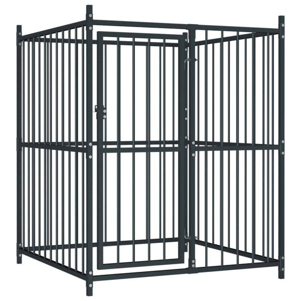 Chenil extérieur cage enclos parc animaux chien extérieur pour chiens 120 x 120 x 150 cm noir Chenil extérieur cage enclos parc animaux chien extérieur pour chiens 120 x 120 x 150 cm noir