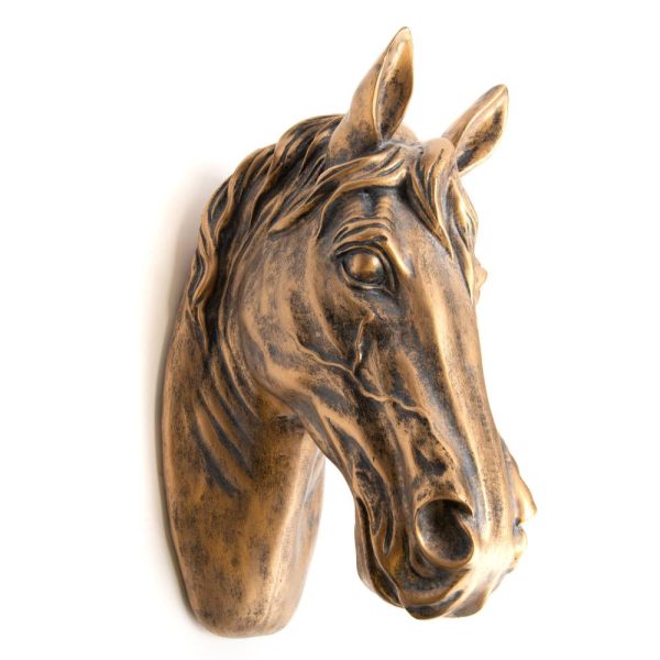 Cheval mural doré antique Cheval mural doré antique