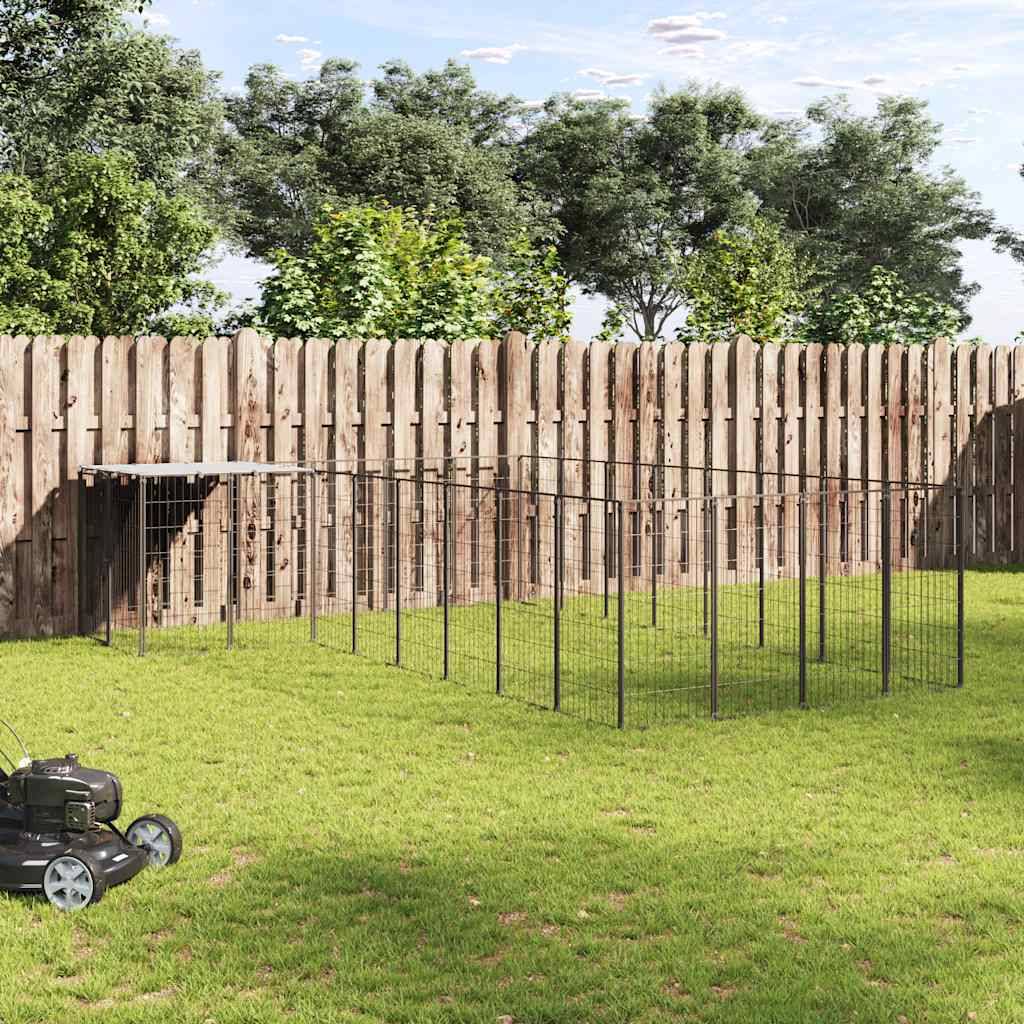 Chenil Noir 10,89 m² Acier vidaXL 3082226