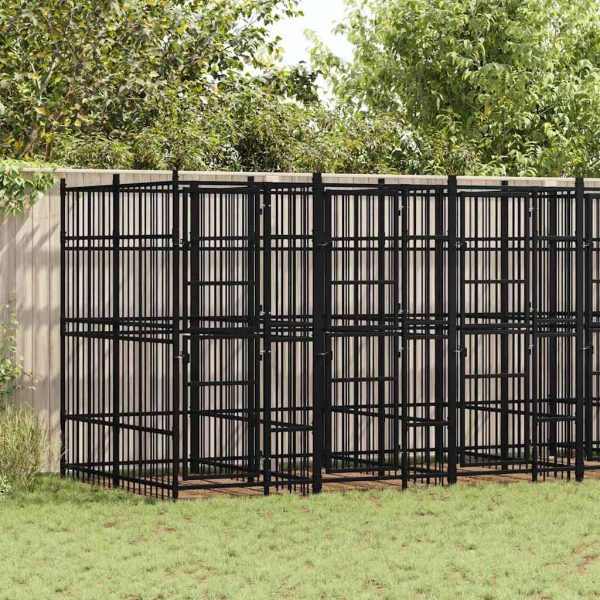 Chenil d’extérieur pour chiens Acier 11,06 m² vidaXL 3097941