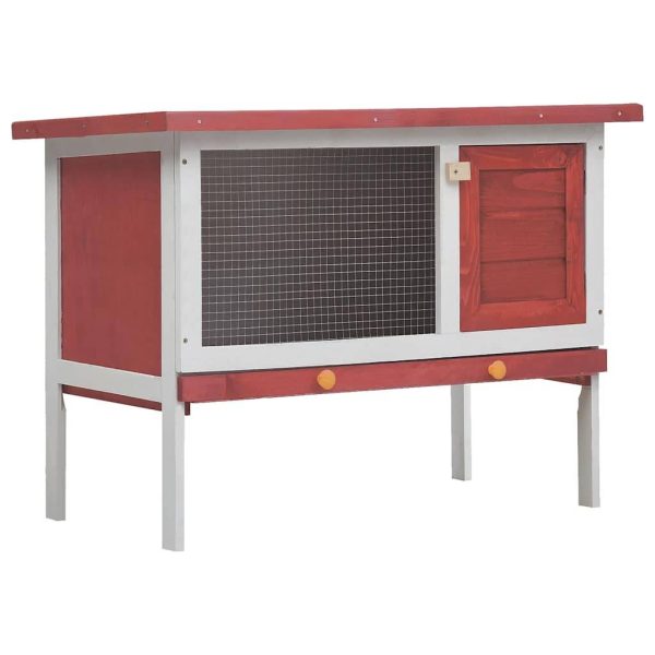 Clapier d’extérieur 1 niveau Rouge Bois vidaXL 170830 Clapier d’extérieur 1 niveau Rouge Bois vidaXL 170830