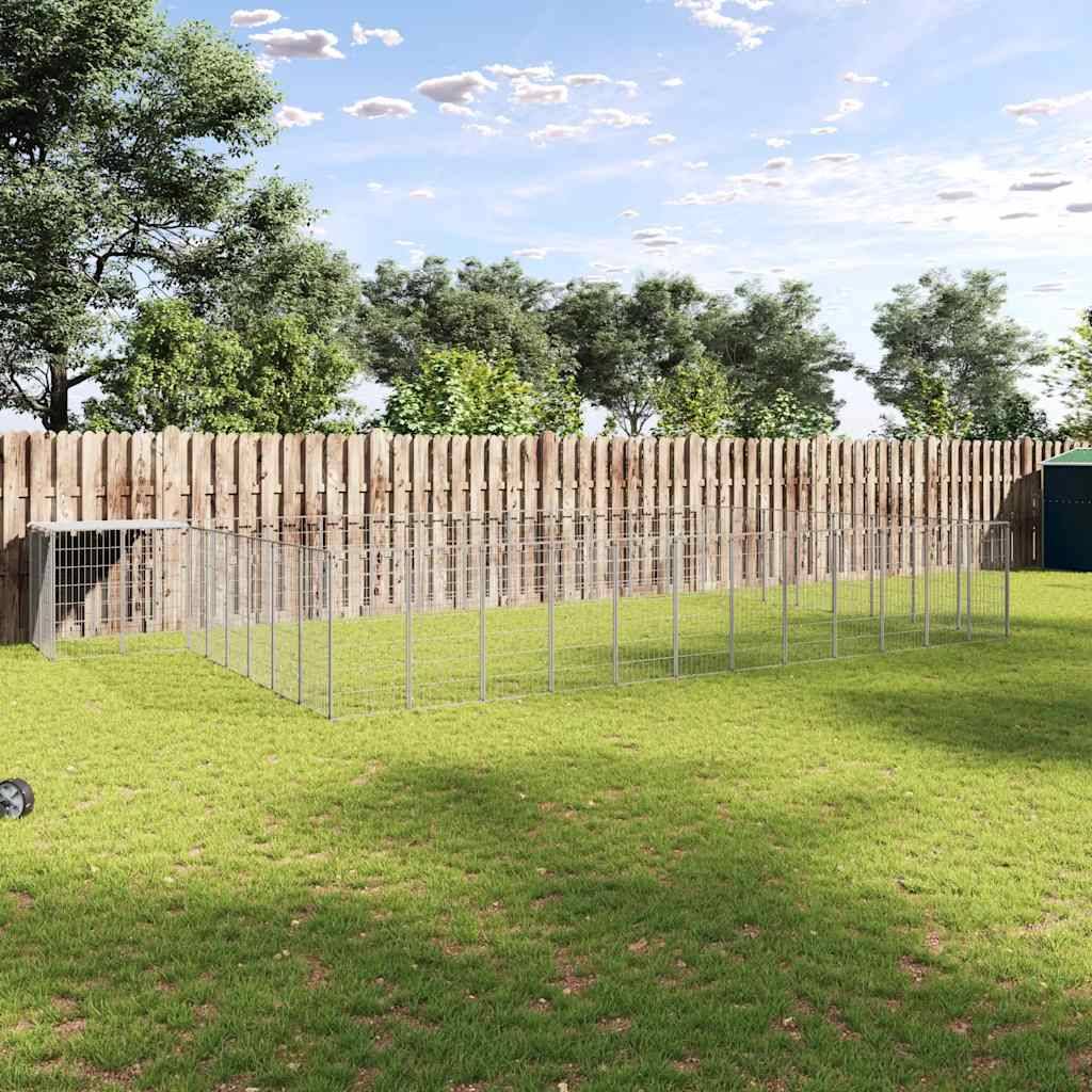 Chenil Argenté 25,41 m² Acier vidaXL 3082235