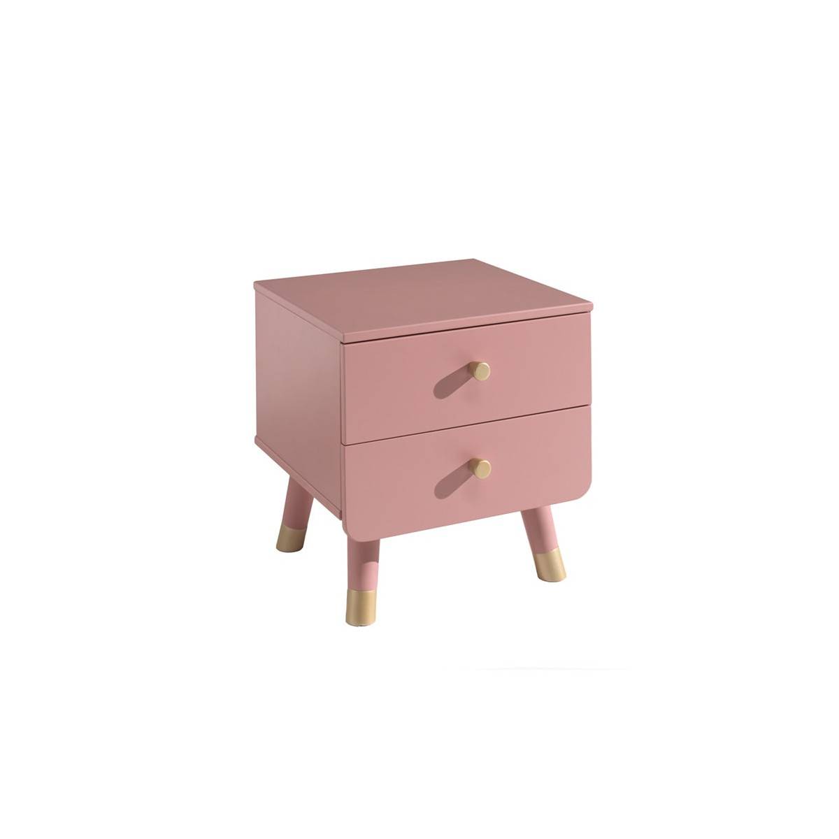 Chevet 2 Tiroirs Rose et Gold - TINY PINK