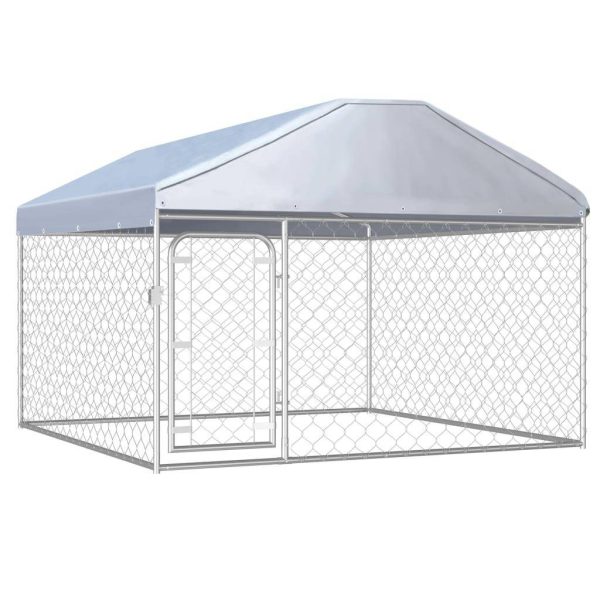 Chenil extérieur cage enclos parc animaux chien extérieur avec toit pour chiens 200 x 200 x 135 cm Chenil extérieur cage enclos parc animaux chien extérieur avec toit pour chiens 200 x 200 x 135 cm