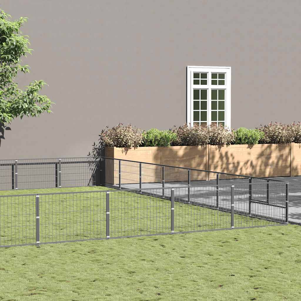 Chenil Argenté 56 m² Acier vidaXL 3082184