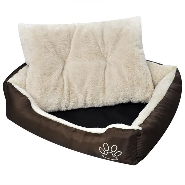 Cama para perros marrón y beige XXL  Beige
