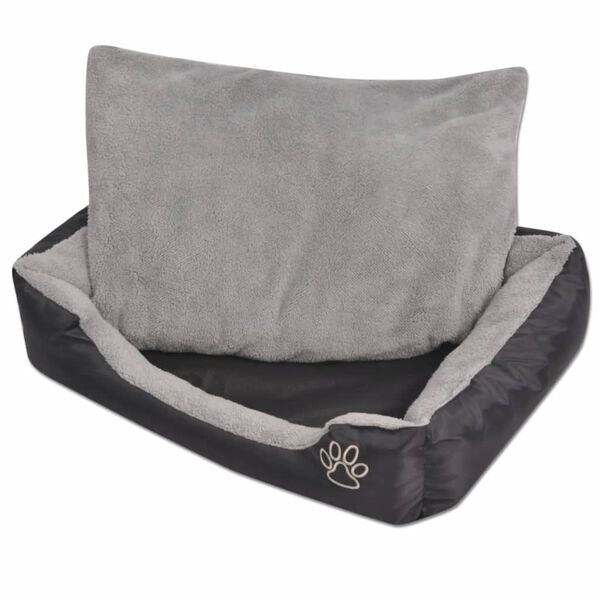 Cama para perro con cojín acolchado talla S negra Negro