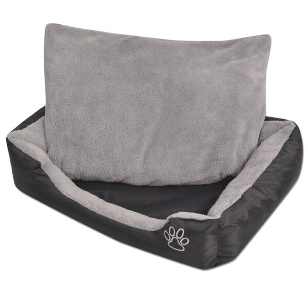 Cama para perro con cojín acolchado Talla M negra Negro