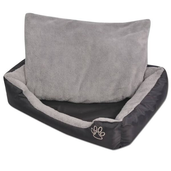 Cama para perro con cojín acolchado Talla L negra Negro