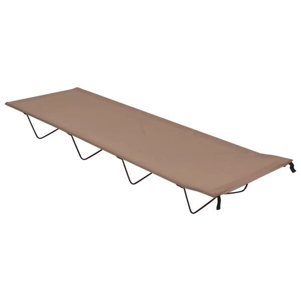 Cama de camping tela Oxford y acero taupé 180x60x19 cm Taupé