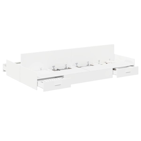Cama con almacenamiento 120 x 190 cm Madera contrachapada White  120 x 190 cm