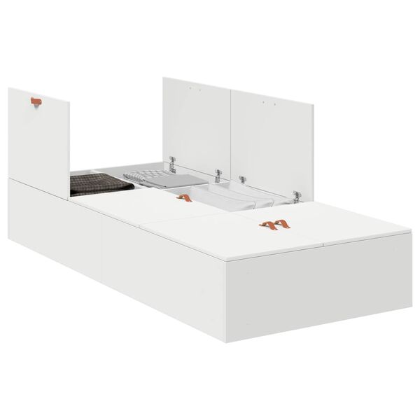 Cama con almacenamiento 80 x 200 cm Madera contrachapada White 80 x 200 cm