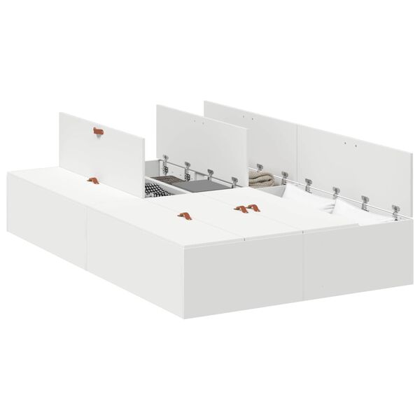 Cama con almacenamiento 120 x 200 cm Madera contrachapada White 120 x 200 cm