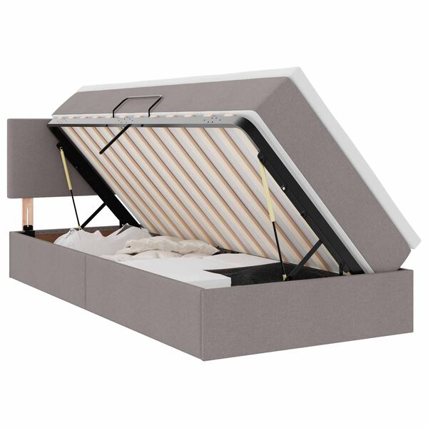 Cama de almacenamiento LED con colchón Topo 90 x 200 cm Tela Topo  90 x 200 cm Diseño sencillo