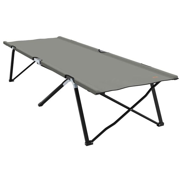 Cama de Camping Plegable Gris 206 x 76 x 74 cm Oxford y acero Gris