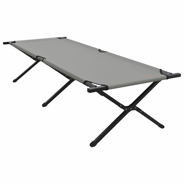 Cama de Camping Plegable Gris 210 x 80 x 46 cm Tela Oxford Gris  210 x 80 x 46 cm