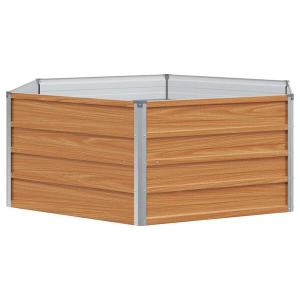 Cama de Jardín Elevada Aspecto de madera 129 x 129 x 45 cm Aspecto de madera  129 x 129 x 45 cm