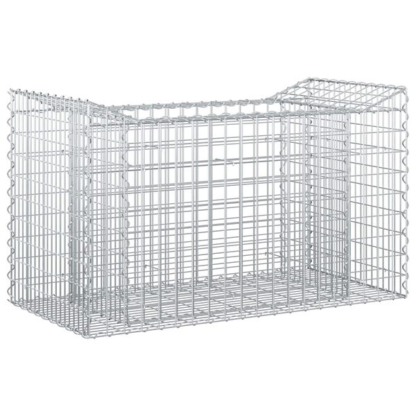 Cama elevada de gavión Plateado 50 x 100 x 60 cm