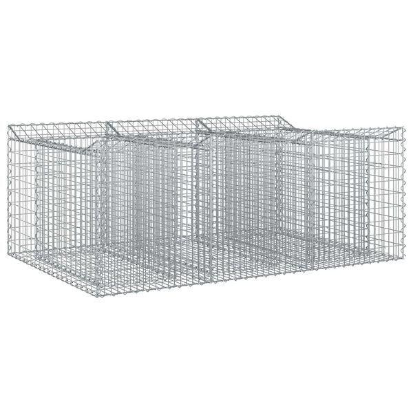 Cama elevada de gavión Plateado 150 x 100 x 60 cm