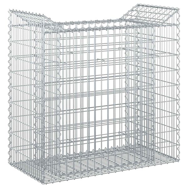 Cama elevada de gavión Plateado 50 x 100 x 100 cm