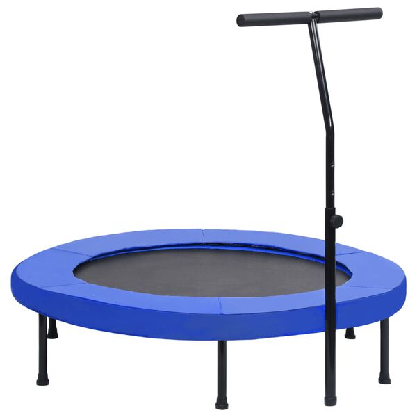 Cama elástica fitness con asa y almohadilla de seguridad 122 cm  122 cm Con almohadilla de seguridad Circular