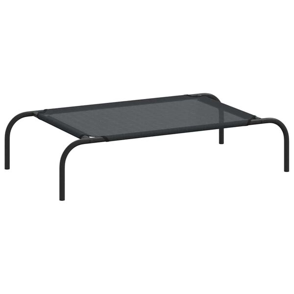 Cama de perro elevada negra textilene S Negro  70 x 50 cm Textileno