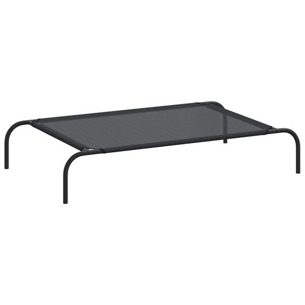 Cama de perro elevada negra textilene L Negro  106 x 62 cm Textileno